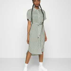 Vero Moda Petite Vmbumpy Calf Shirt Dress – Robe Chemise – Snow White/Laurel Wreath boutique pas cher 9