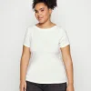 Meilleur Prix Vero Moda Curve Vmvanda – T-Shirt Basique – Snow White 22