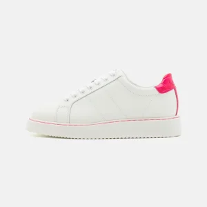 boutique pas cher Lauren Ralph Lauren Angeline – Baskets Basses – Snow White/Sport Pink 11