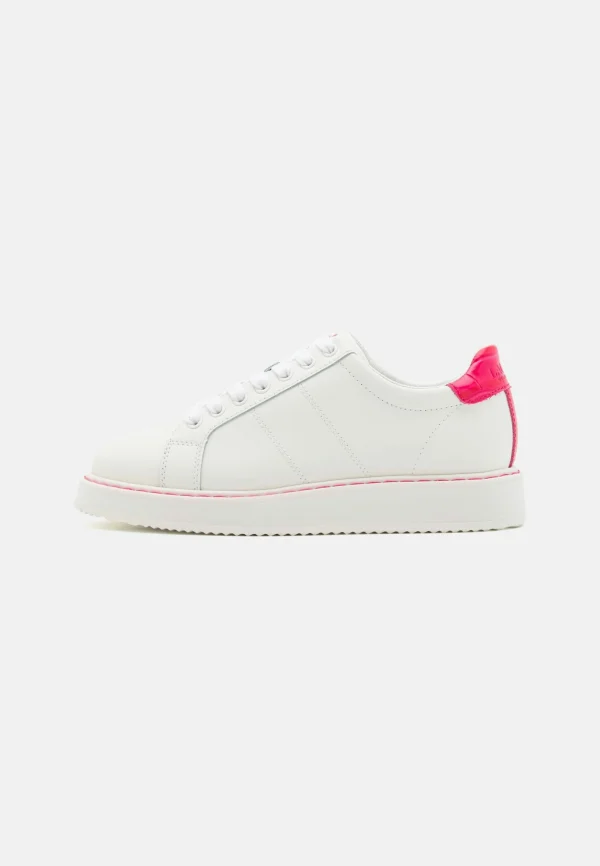 boutique pas cher Lauren Ralph Lauren Angeline – Baskets Basses – Snow White/Sport Pink 3