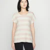 Livraison internationale Vero Moda Vmwide Stripe – T-Shirt Imprimé – Sepia Rose/Snow White 17