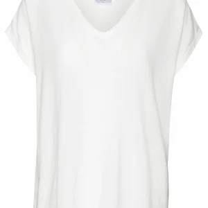 magasin france Vero Moda V Neck – T-Shirt Basique – Snow White 13