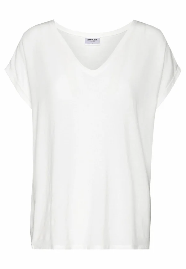 magasin france Vero Moda V Neck – T-Shirt Basique – Snow White 5