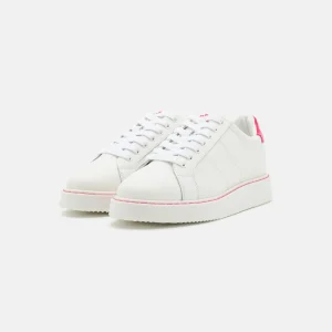 boutique pas cher Lauren Ralph Lauren Angeline – Baskets Basses – Snow White/Sport Pink 13