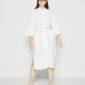 Selected Femme Slfrosalia Midi Shirt Dress – Robe Chemise – Snow White site soldes 10