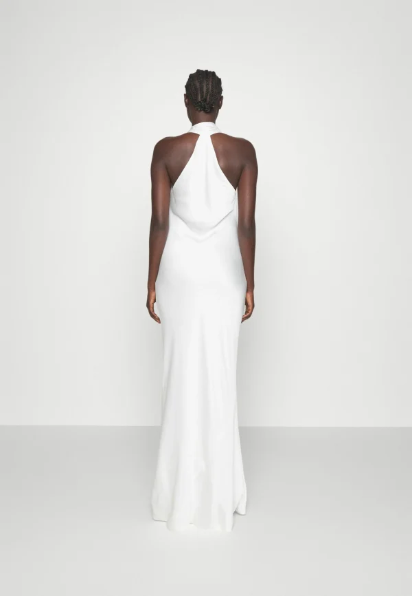 l'unique style Norma Kamali Halter Drape Bias Gown – Robe De Cocktail – Snow White 6