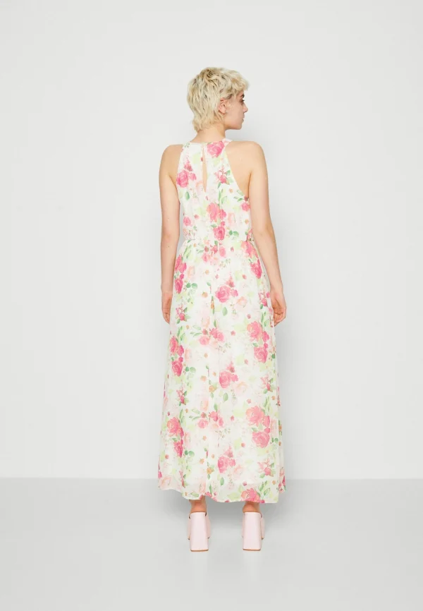 Vero Moda Vmkatniss Button Maxi Dress – Robe De Cocktail – Snow White/Pink Rosa soldes officiel 4