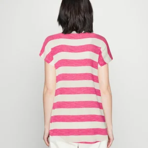 Vero Moda Vmwide Stripe – T-Shirt Imprimé – Snow White/Pink Yarrow site pas cher 12