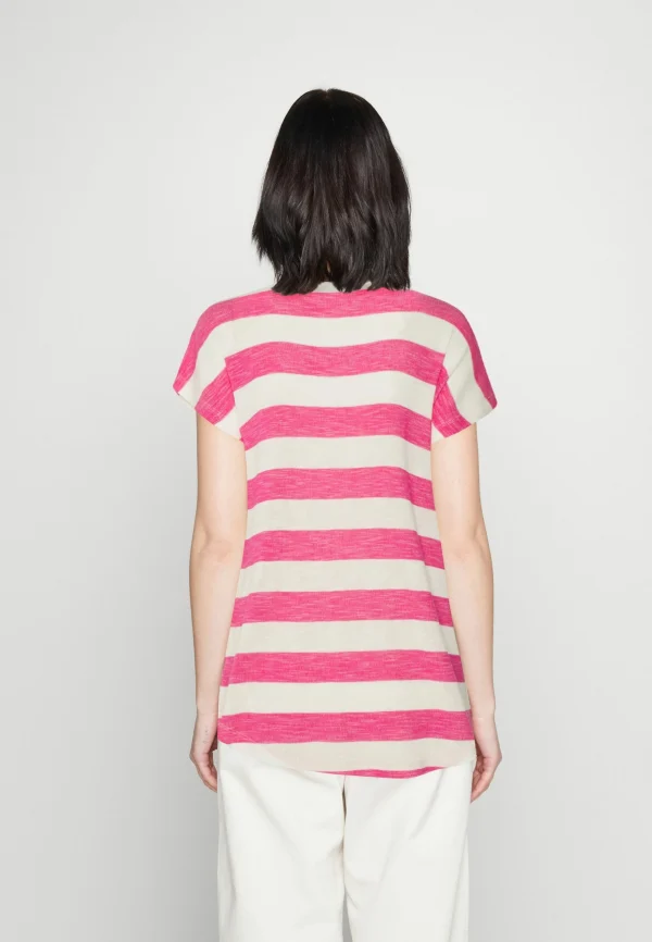 Vero Moda Vmwide Stripe – T-Shirt Imprimé – Snow White/Pink Yarrow site pas cher 4