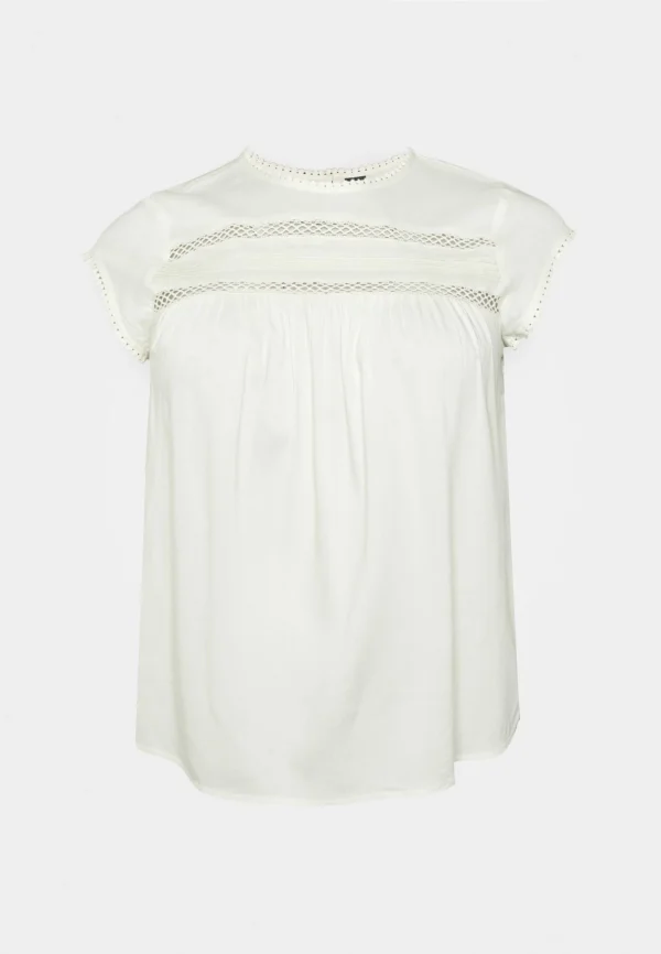 Vero Moda Curve Vmdebbie Pleat – T-Shirt Imprimé – Snow White à prix d'occasion 1