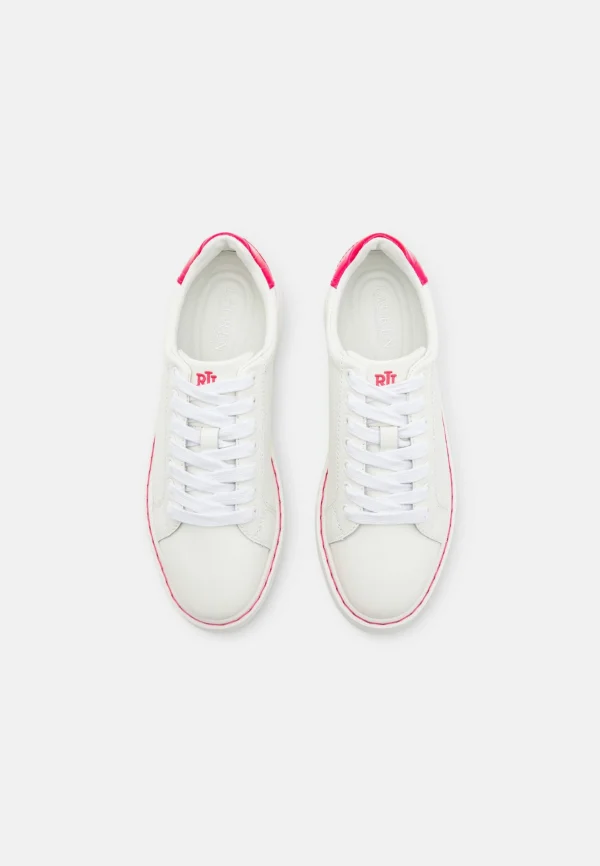 boutique pas cher Lauren Ralph Lauren Angeline – Baskets Basses – Snow White/Sport Pink 6