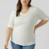 Promotio de vente Vero Moda Curve Curve Oberteil – T-Shirt À Manches Longues – Snow White 17