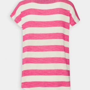 Vero Moda Vmwide Stripe – T-Shirt Imprimé – Snow White/Pink Yarrow site pas cher 18