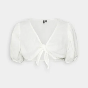 Vero Moda Vmnatali Nia Knot – Blouse – Snow White magasin solde 14