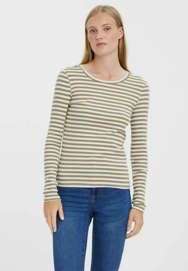 Satisfait ou Remboursé Vero Moda Mit Langen Ärmeln Gestreiftes – Pullover – Snow White 1