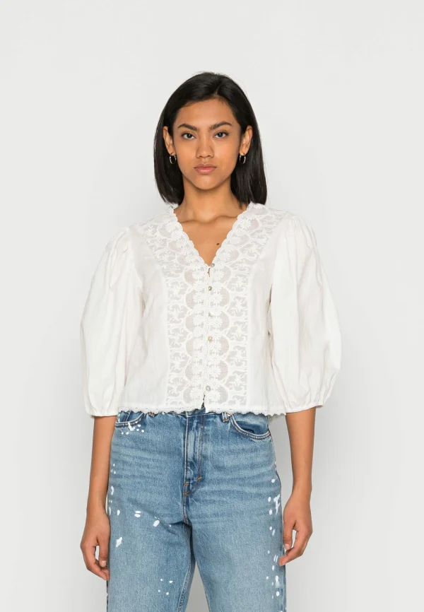 Vila Vininka Sleeve Top – Blouse – Optical Snow vente en ligne pas cher 1