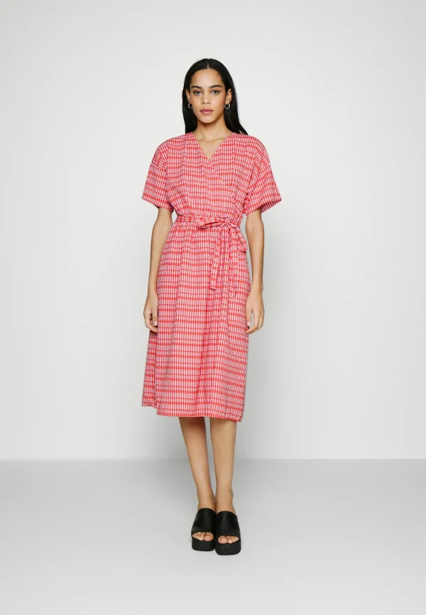 Dernières Nouveautés Vero Moda Vmdixie Wrap Calf Dress – Robe De Jour – Bittersweet/Snow White 1