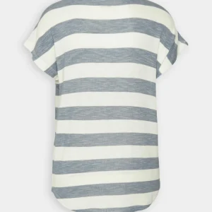 vente luxe pas cher Vero Moda Vmwide Stripe – T-Shirt Imprimé – China Blue/Snow White 18