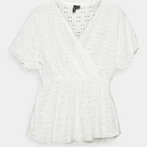 SOLDES TOUT À Vero Moda Petite Vmulrikke Broderie Anglais – T-Shirt Imprimé – Snow White 13