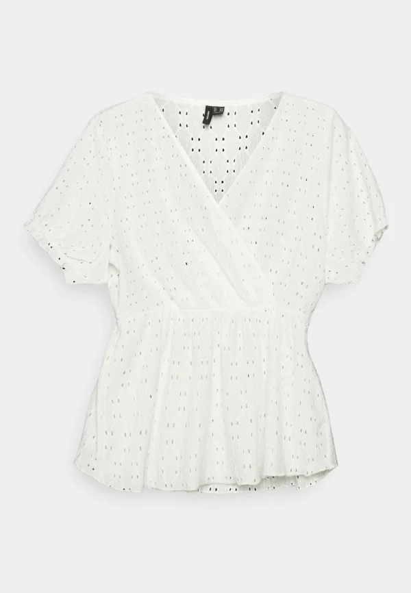 SOLDES TOUT À Vero Moda Petite Vmulrikke Broderie Anglais – T-Shirt Imprimé – Snow White 5