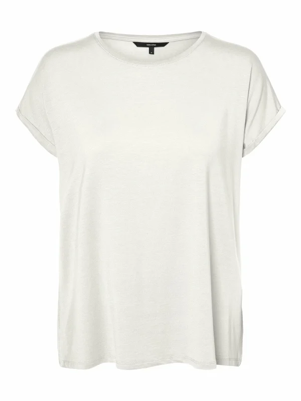 Retour Facile et Gratuit Vero Moda Vmava Plain Ss Gajrs Noos – T-Shirt Basique – Snow White 6