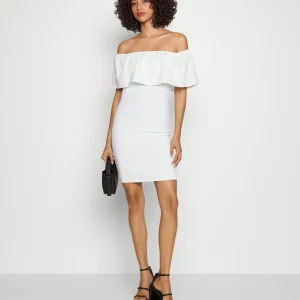 magasin paris Vero Moda Vmdorty Off Shoulder Short Dress – Robe En Jersey – Snow White 10