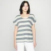 vente luxe pas cher Vero Moda Vmwide Stripe – T-Shirt Imprimé – China Blue/Snow White 23