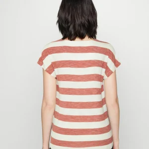 Vero Moda Vmwide Stripe – T-Shirt Imprimé – Marsala/Snow White magasin pour 12