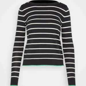 en ligne Vero Moda Vmalma Boatneck Button – Pullover – Black/Snow White/Bright Green 16