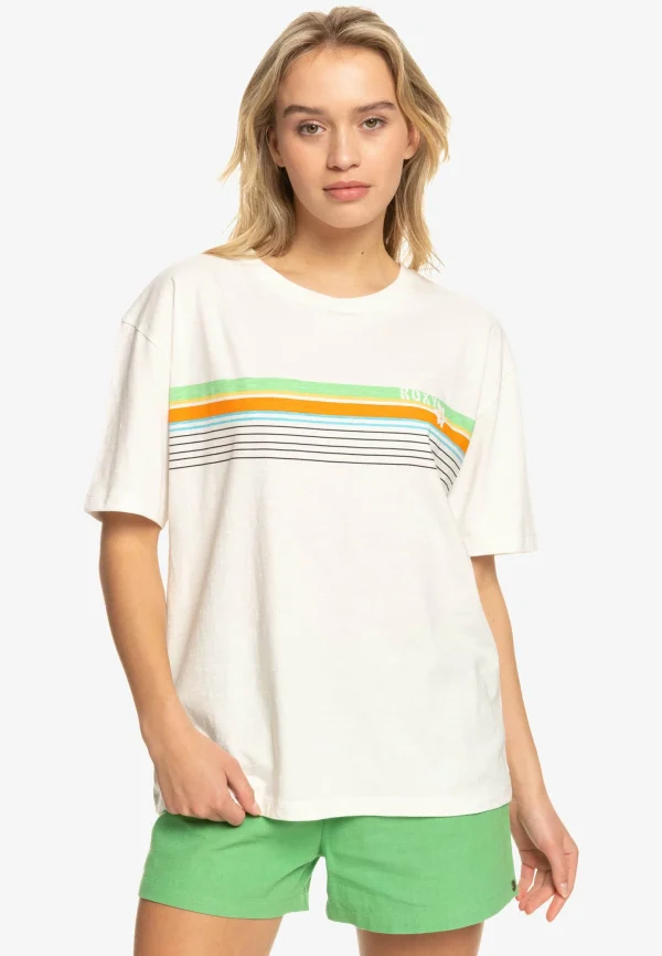 grossiste en ligne Roxy Vibrations Beach – T-Shirt Imprimé – Snow White 1