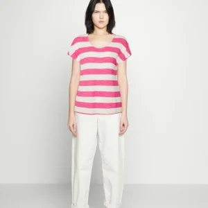 Vero Moda Vmwide Stripe – T-Shirt Imprimé – Snow White/Pink Yarrow site pas cher 10