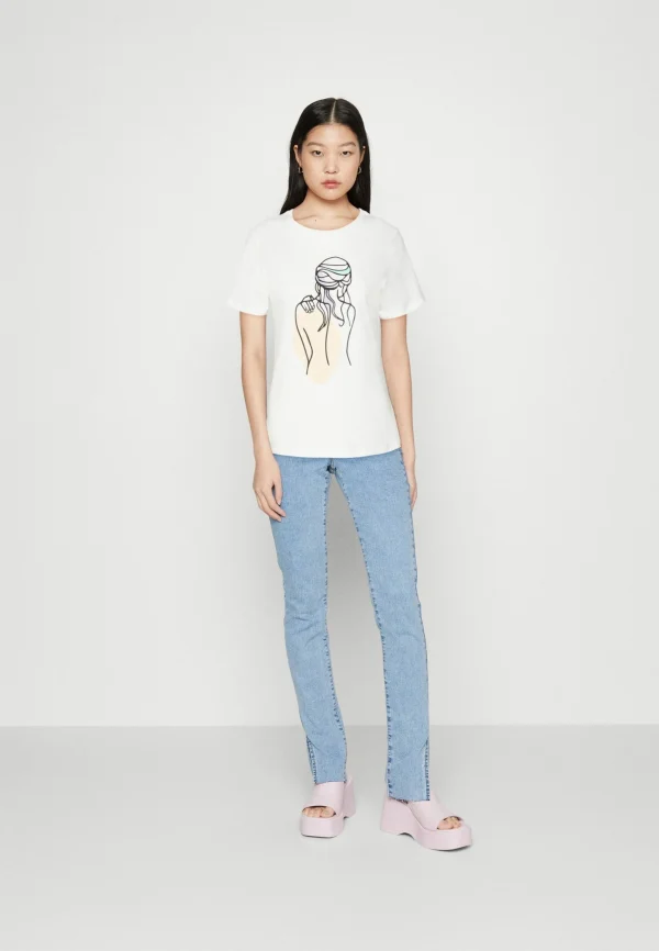 achat pas cher Vila Vivulkana – T-Shirt Imprimé – Snow White 3