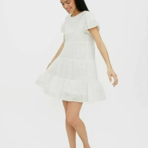 de garantie authentique Vero Moda Mit Kurzen Ärmeln Broderie Anglaise – Robe De Jour – Snow White 9