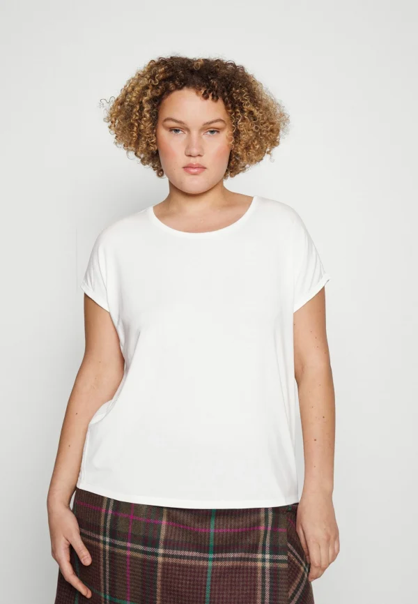 ultratendance Vero Moda Curve Vmaya Plain – T-Shirt Basique – Snow White 1