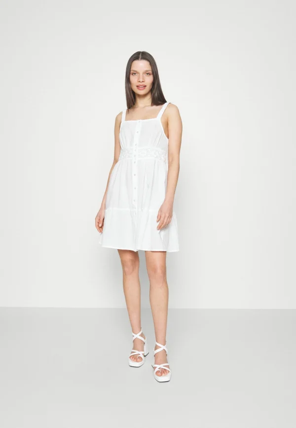 Vero Moda Petite Vmmilan Short Dress – Robe De Jour – Snow White Meilleur Prix Garanti 3