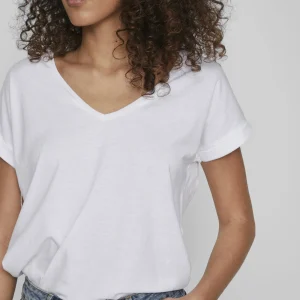 Top ventes Vila Vidreamers V Neck – T-Shirt Basique – Optical Snow 14