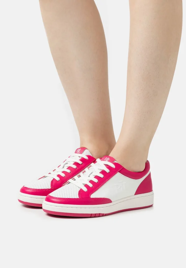 Lauren Ralph Lauren Hailey Ii Lace – Baskets Basses – Snow White/Sport Pink achetez pas cher 1