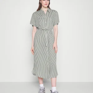 Vero Moda Tall Vmbumpy Calf Shirt Dress – Robe Chemise – Snow White/India Ink garantis authentique 10