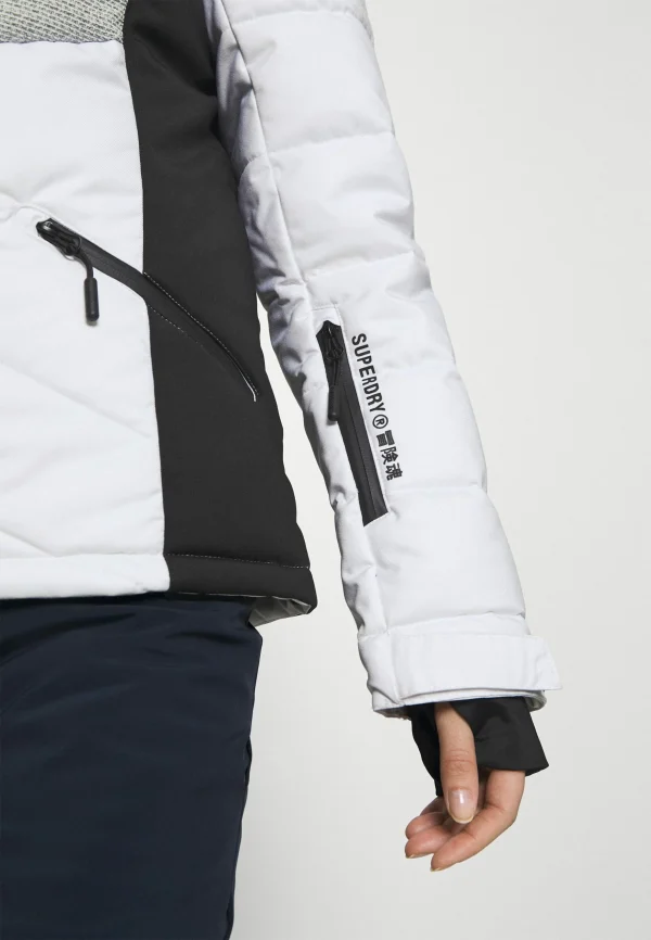 Superdry Snow Luxe Puffer – Veste De Ski – White vente à bas prix 7