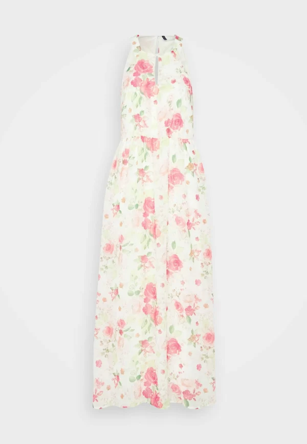 Vero Moda Vmkatniss Button Maxi Dress – Robe De Cocktail – Snow White/Pink Rosa soldes officiel 6