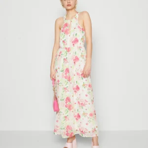 Vero Moda Vmkatniss Button Maxi Dress – Robe De Cocktail – Snow White/Pink Rosa soldes officiel 10