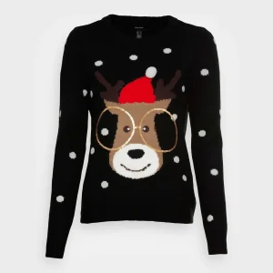 Vero Moda Vmtinsel O-Neck Xmas – Pullover – Black/Snow White/Sepia Tint/Chocolate Plum/Chinese Red/Gold soldes pas cher 13