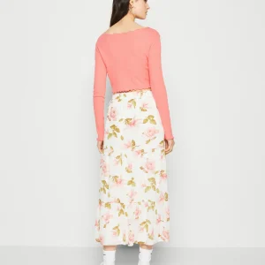 Top ventes Vila Vimilina Flower Midi Skirt – Jupe Trapèze – Snow White 12