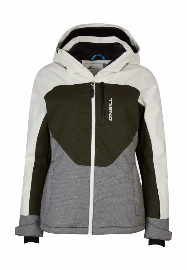 O’Neill Diamond – Veste De Snowboard – Snow White Colour Block grande qualité 1