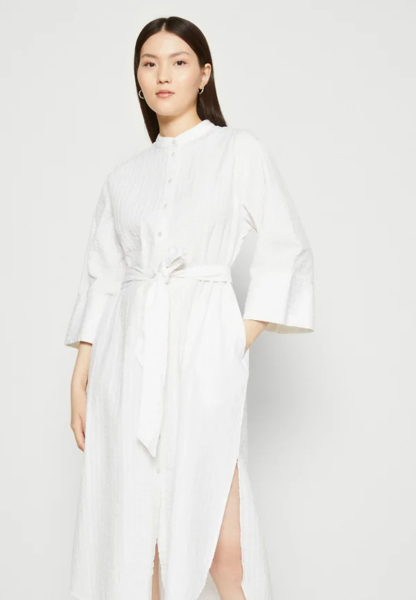 Selected Femme Slfrosalia Midi Shirt Dress – Robe Chemise – Snow White site soldes 5