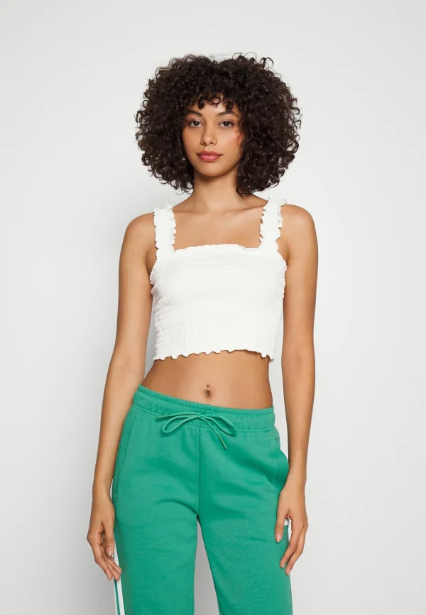 à prix réduits Vero Moda Vmmedosiabel Crop – Débardeur – Snow White 1