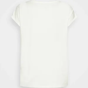 Vero Moda Tall Vmava Plain Top – T-Shirt Basique – Snow White soldes en ligne 7