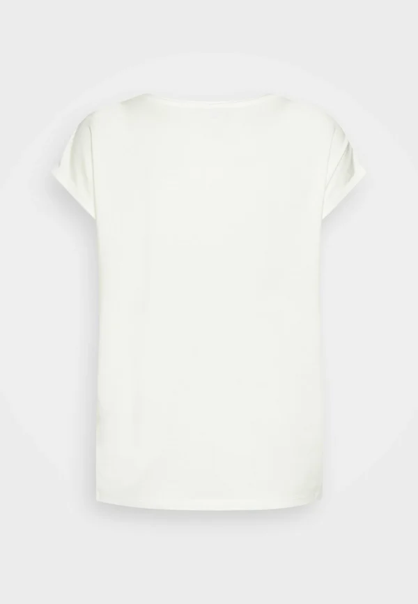 Vero Moda Tall Vmava Plain Top – T-Shirt Basique – Snow White soldes en ligne 3