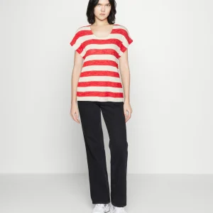 Vero Moda Vmwide Stripe – T-Shirt Imprimé – Goji Berry/Snow White achat pas cher 10