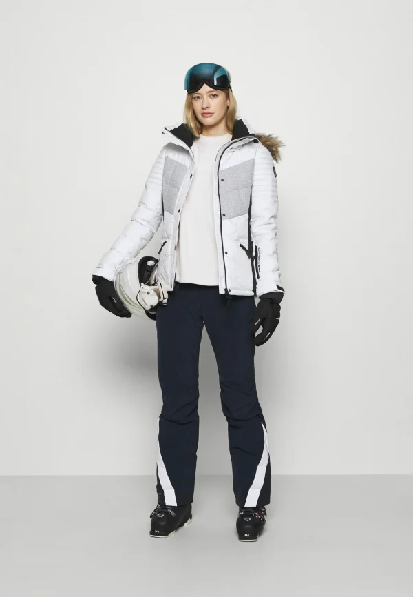 Superdry Snow Luxe Puffer – Veste De Ski – White vente à bas prix 3